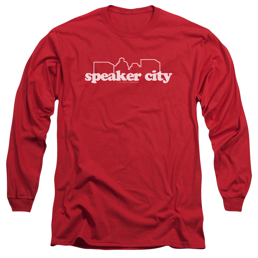 OLD SCHOOL : SPEAKER CITY LOGO L\S ADULT T SHIRT 18\1 RED 2X