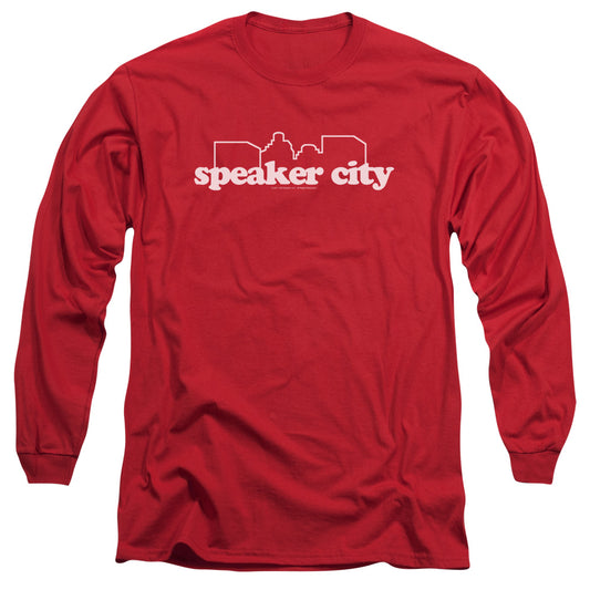 OLD SCHOOL : SPEAKER CITY LOGO L\S ADULT T SHIRT 18\1 RED MD