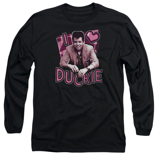 PRETTY IN PINK : I HEART DUCKIE L\S ADULT T SHIRT 18\1 BLACK LG