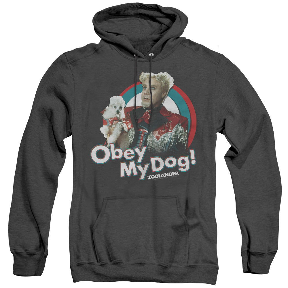 ZOOLANDER : OBEY MY DOG ADULT HEATHER HOODIE BLACK LG