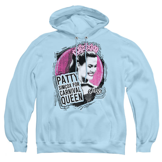 GREASE : CARNIVAL QUEEN ADULT PULL OVER HOODIE LIGHT BLUE 2X