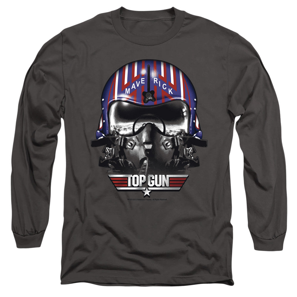 TOP GUN : MAVERICK HELMET L\S ADULT T SHIRT 18\1 CHARCOAL 2X