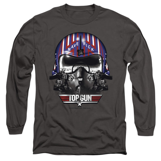 TOP GUN : MAVERICK HELMET L\S ADULT T SHIRT 18\1 CHARCOAL LG