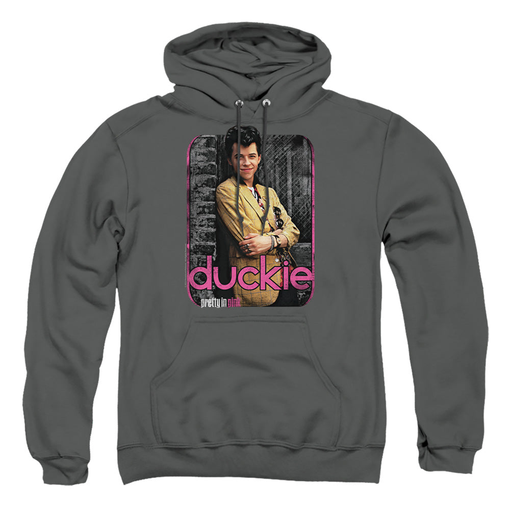 PRETTY IN PINK : JUST DUCKIE ADULT PULL OVER HOODIE Charcoal 2X