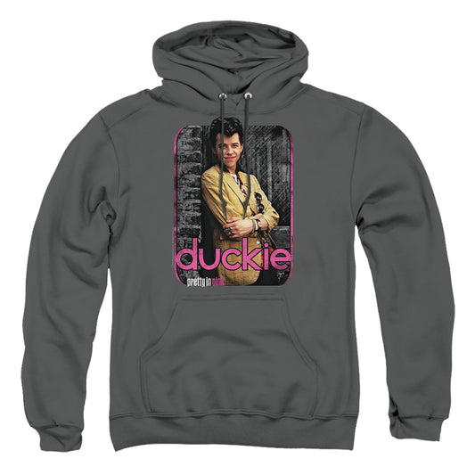 PRETTY IN PINK : JUST DUCKIE ADULT PULL OVER HOODIE Charcoal 2X