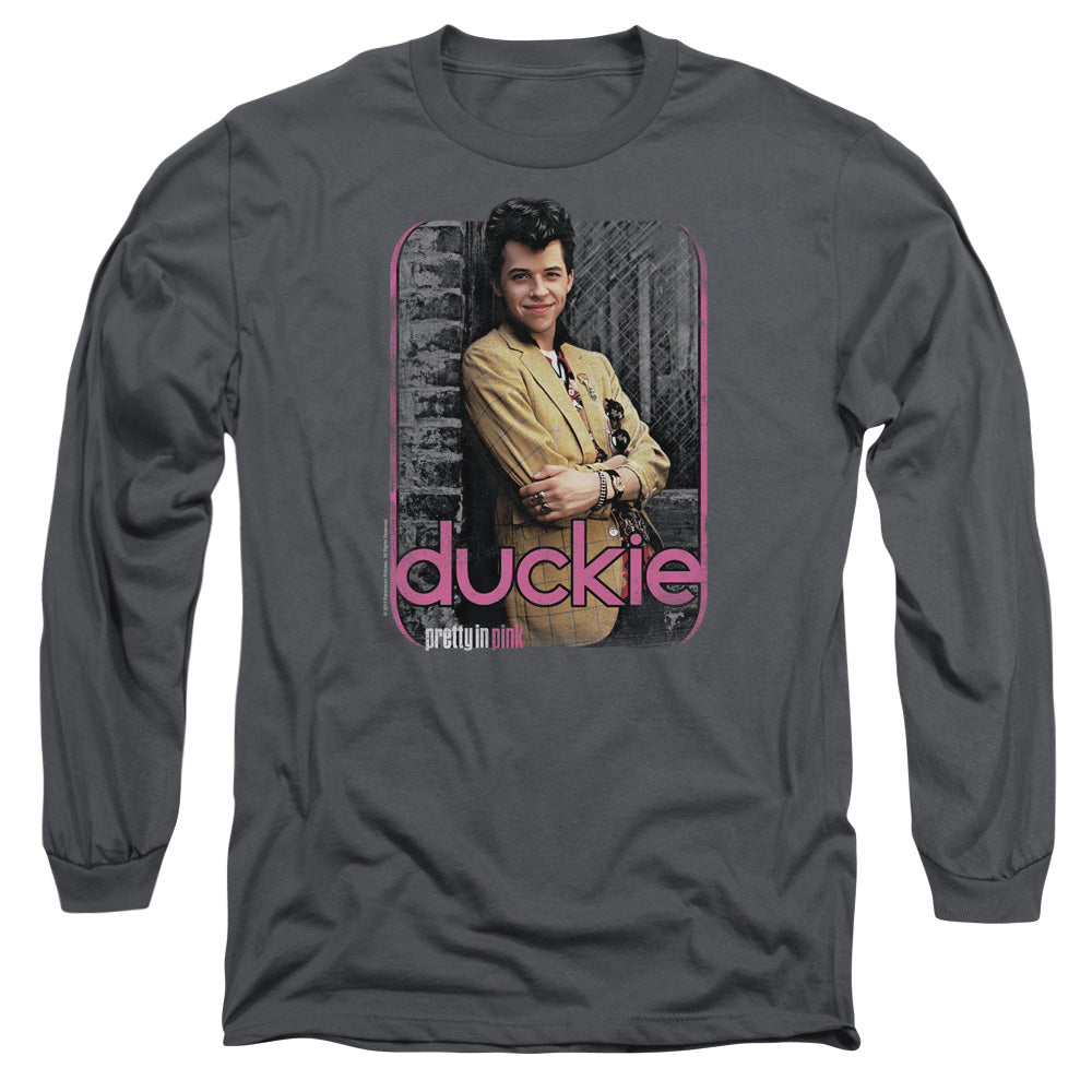 PRETTY IN PINK : JUST DUCKIE L\S ADULT T SHIRT 18\1 CHARCOAL 2X