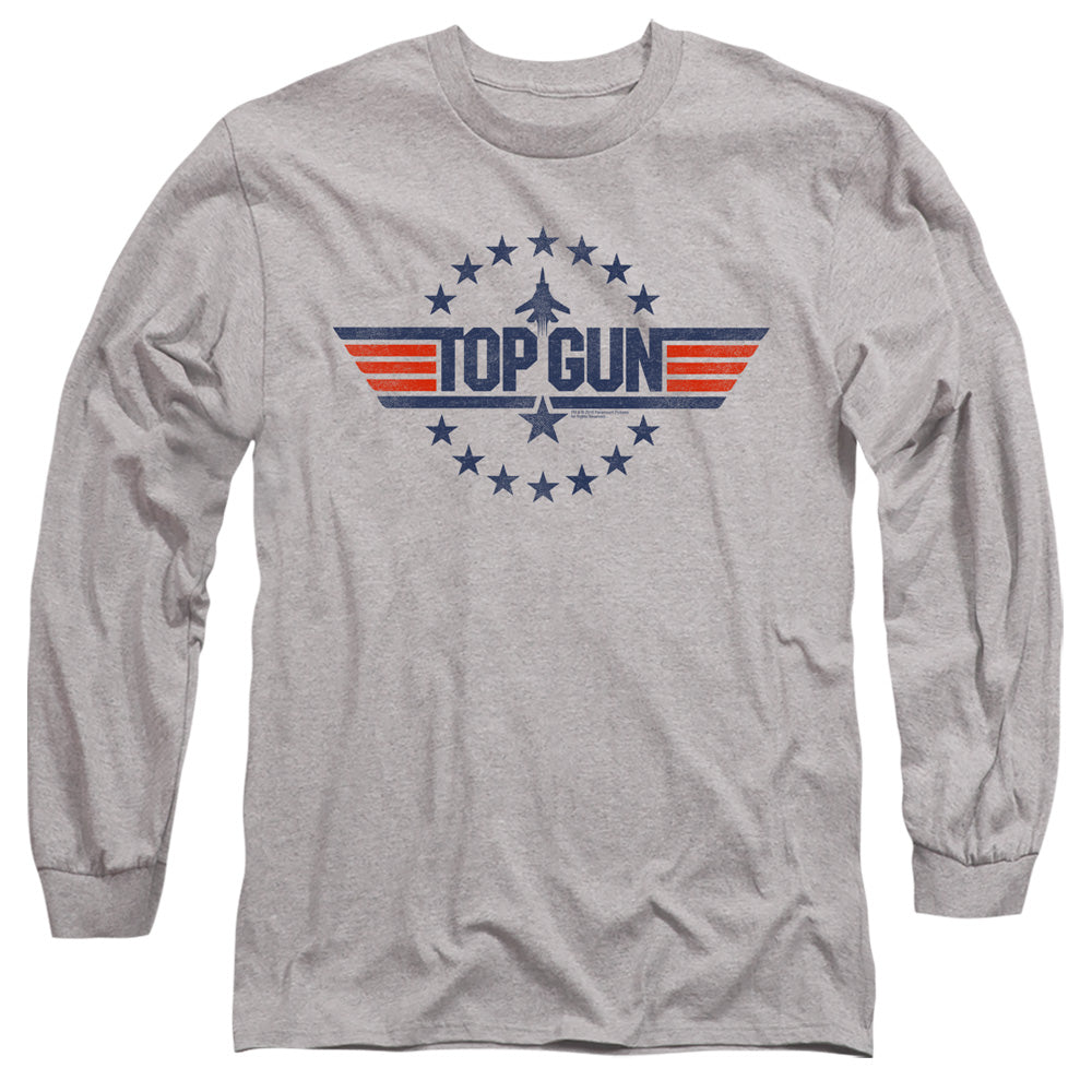 TOP GUN : STAR LOGO L\S ADULT T SHIRT 18\1 ATHLETIC HEATHER 2X