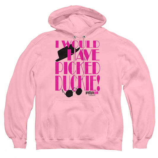 PRETTY IN PINK : PICKED DUCKIE ADULT PULL OVER HOODIE PINK 2X