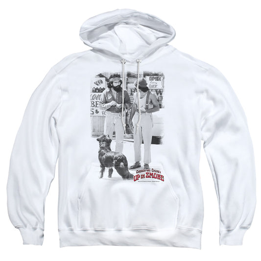 UP IN SMOKE : SQUARE ADULT PULL OVER HOODIE White 2X