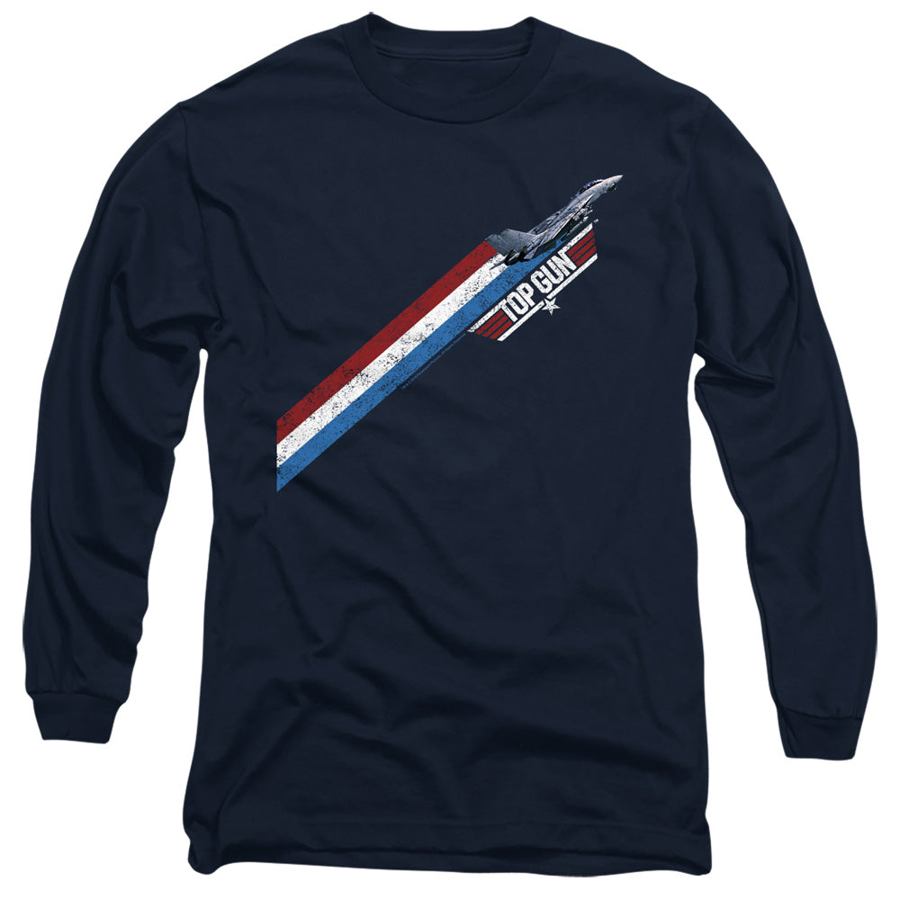 TOP GUN : STRIPES L\S ADULT T SHIRT 18\1 Navy 2X