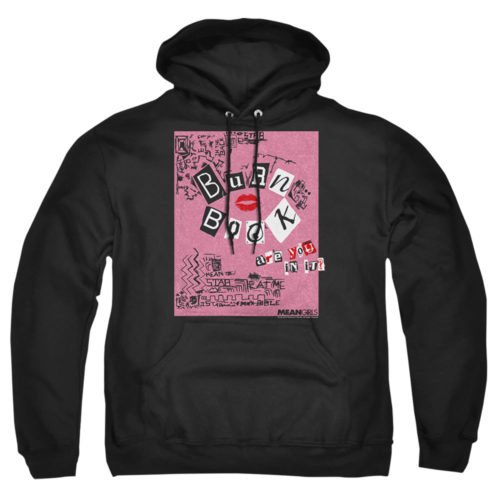 MEAN GIRLS : BURN BOOK ADULT PULL OVER HOODIE Black SM