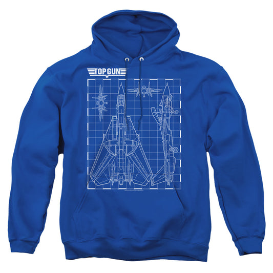 TOP GUN : SCHEMATIC ADULT PULL OVER HOODIE Royal Blue 2X