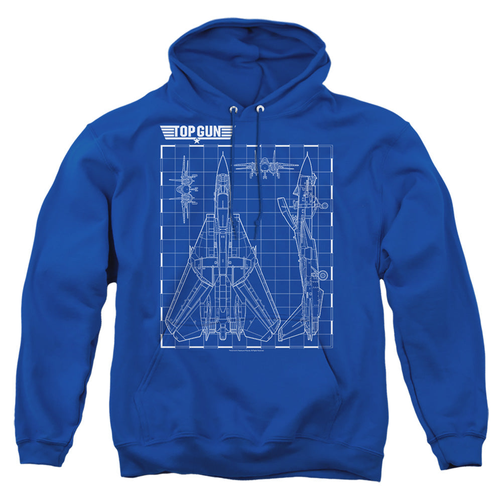 TOP GUN : SCHEMATIC ADULT PULL OVER HOODIE Royal Blue LG