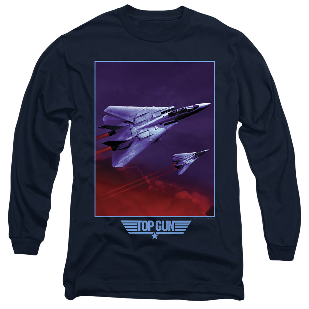 TOP GUN : CLOUDS L\S ADULT T SHIRT 18\1 Navy 2X