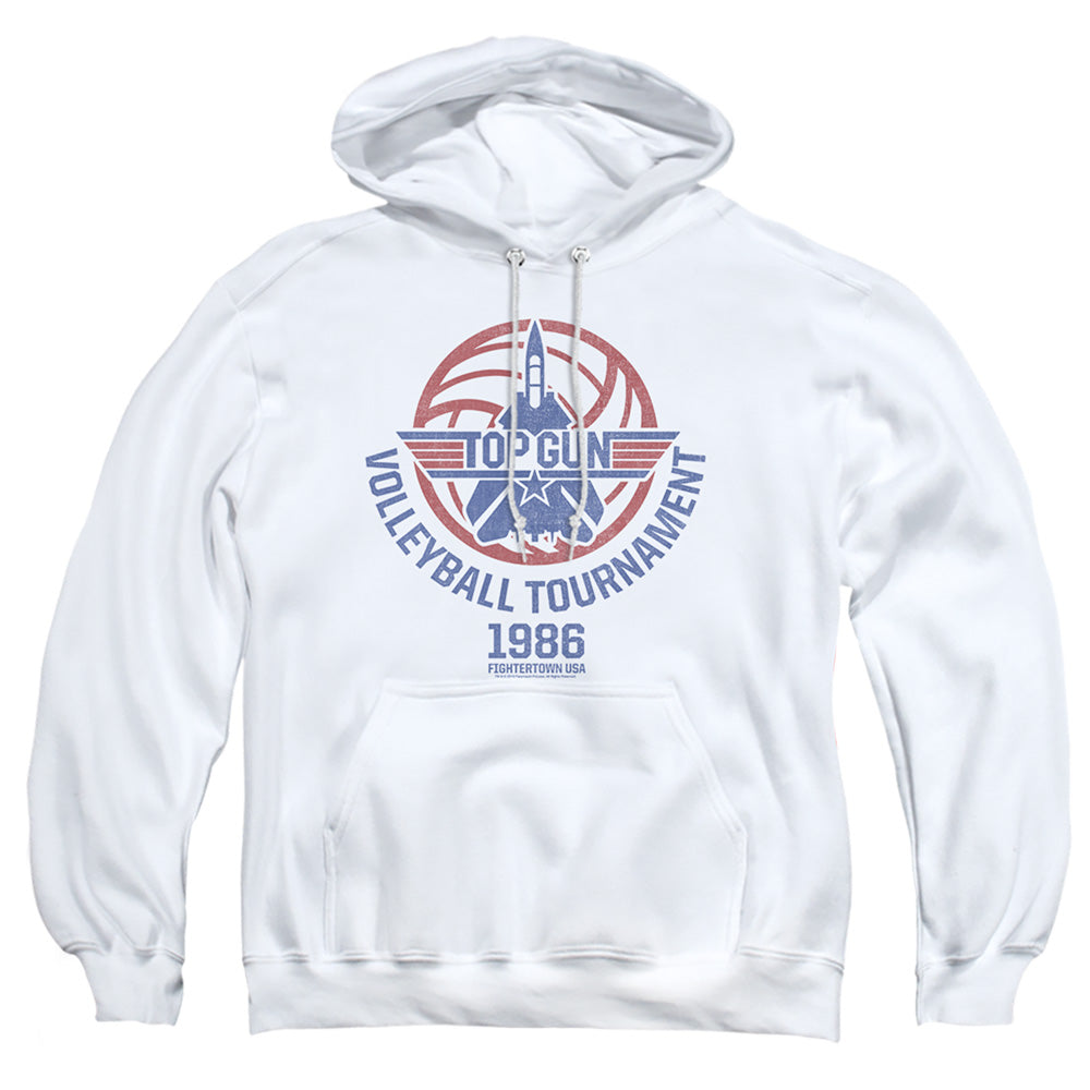 TOP GUN : VOLLEYBALL TOURNAMENT ADULT PULL OVER HOODIE White 2X