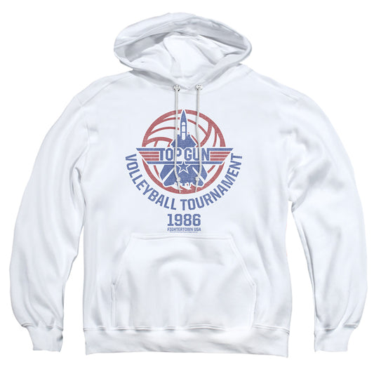 TOP GUN : VOLLEYBALL TOURNAMENT ADULT PULL OVER HOODIE White 2X