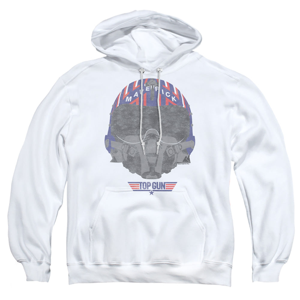 TOP GUN : HELMET ADULT PULL OVER HOODIE White 2X