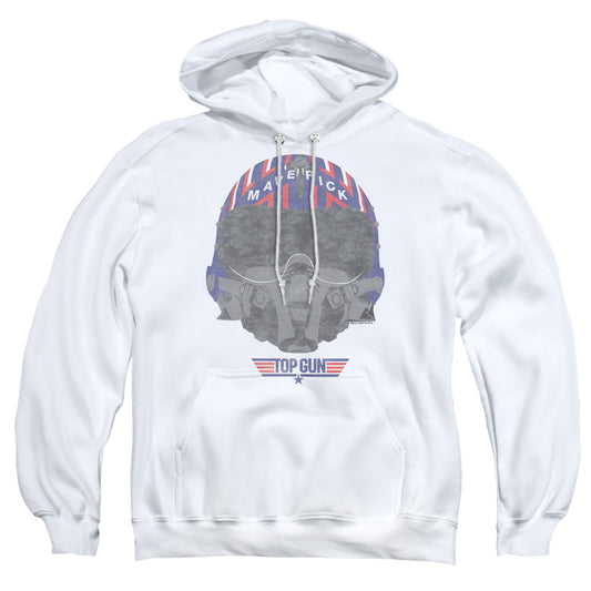 TOP GUN : HELMET ADULT PULL OVER HOODIE White 3X