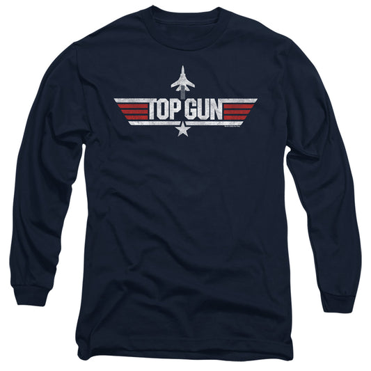 TOP GUN : LOGO NAVY L\S ADULT T SHIRT 18\1 Navy 2X