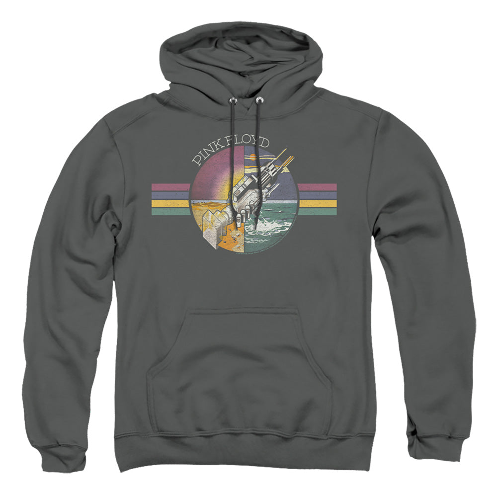 PINK FLOYD : WELCOME TO THE MACHINE ADULT PULL OVER HOODIE Charcoal 2X