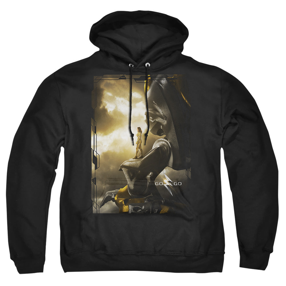 POWER RANGERS : YELLOW ZORD POSTER ADULT PULL OVER HOODIE Black LG