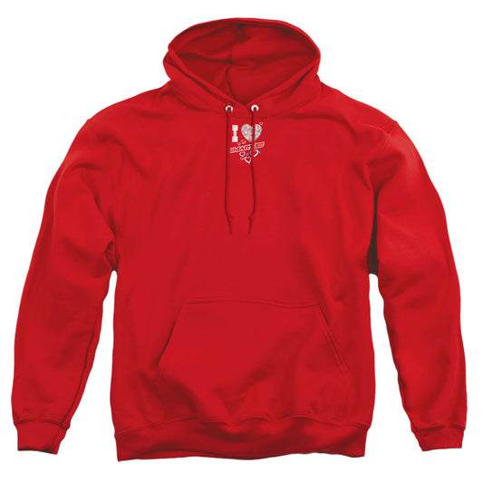 SMARTIES : I HEART SMARTIES ADULT PULL OVER HOODIE Red 2X