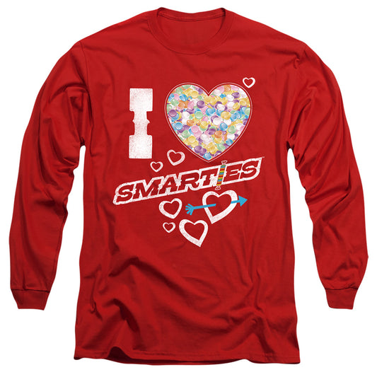 SMARTIES : I HEART SMARTIES L\S ADULT T SHIRT 18\1 RED 2X