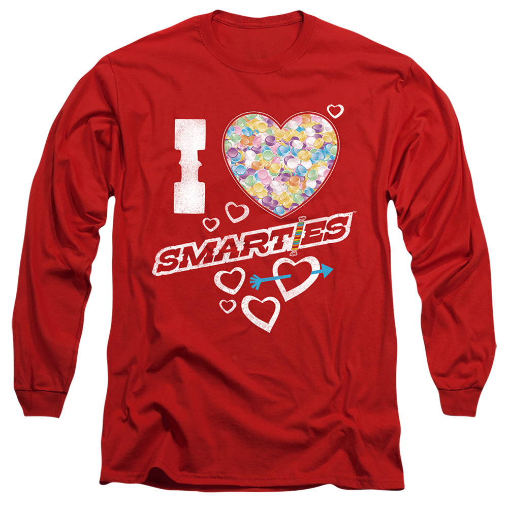 SMARTIES : I HEART SMARTIES L\S ADULT T SHIRT 18\1 RED MD