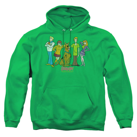 SCOOBY DOO : SCOOBY GANG ADULT PULL OVER HOODIE KELLY GREEN 2X