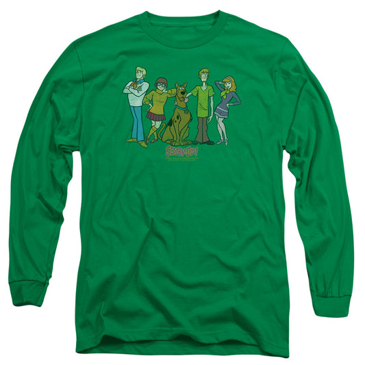 SCOOBY DOO : SCOOBY GANG L\S ADULT T SHIRT 18\1 Kelly Green 2X