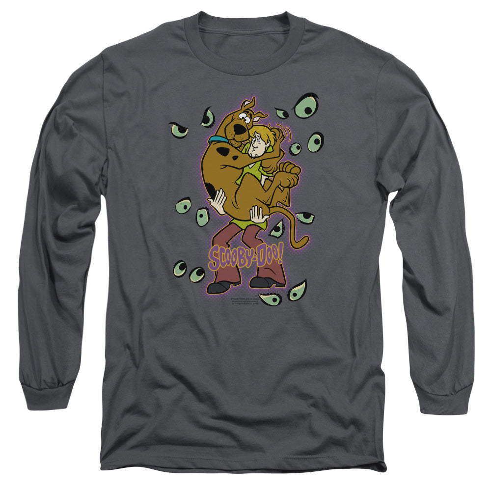 SCOOBY DOO : BEING WATCHED L\S ADULT T SHIRT 18\1 Charcoal MD