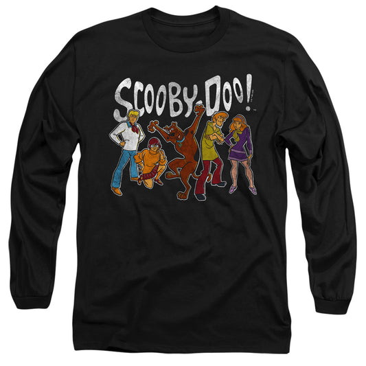 SCOOBY DOO : SCOOBY DOO GANG L\S ADULT T SHIRT 18\1 Black 2X