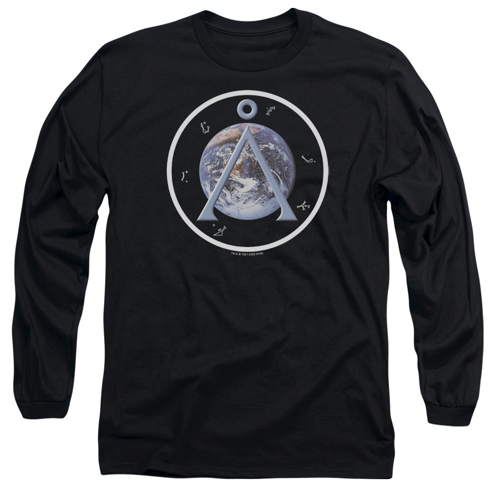 STARGATE SG1 : EARTH EMBLEM L\S ADULT T SHIRT 18\1 BLACK 2X