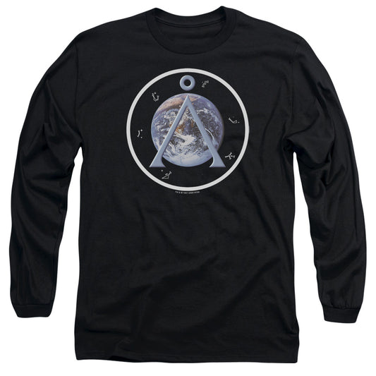 STARGATE SG1 : EARTH EMBLEM L\S ADULT T SHIRT 18\1 BLACK MD