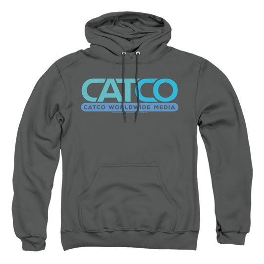 SUPERGIRL : CATCO LOGO ADULT PULL OVER HOODIE Charcoal LG