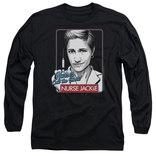 NURSE JACKIE : NURSES CALL THE SHOTS L\S ADULT T SHIRT 18\1 BLACK 2X