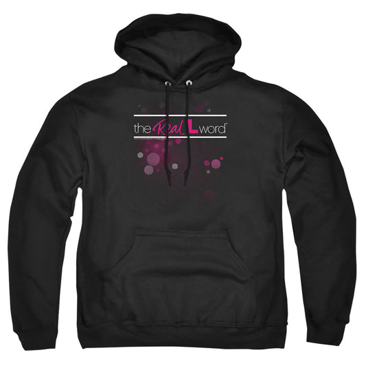 REAL L WORD : FLASHY LOGO ADULT PULL OVER HOODIE Black LG