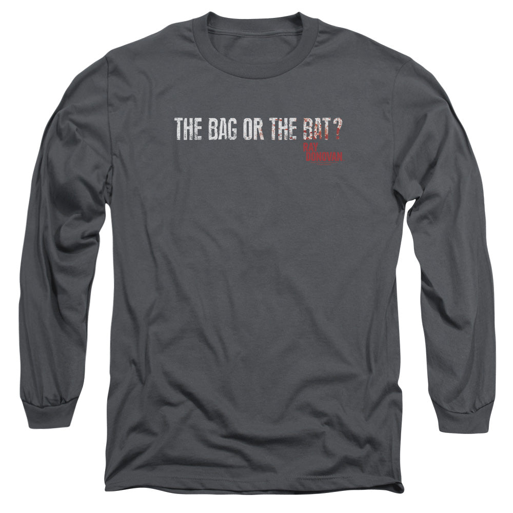 RAY DONOVAN : BAG OR BAT L\S ADULT T SHIRT 18\1 Charcoal SM