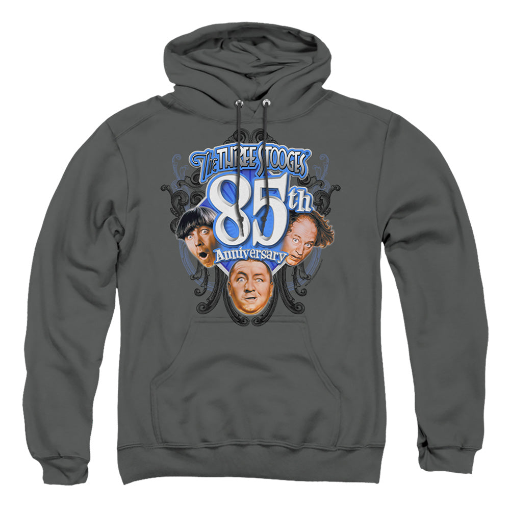 THREE STOOGES : 85TH ANNIVERSARY 2 ADULT PULL OVER HOODIE Charcoal 3X