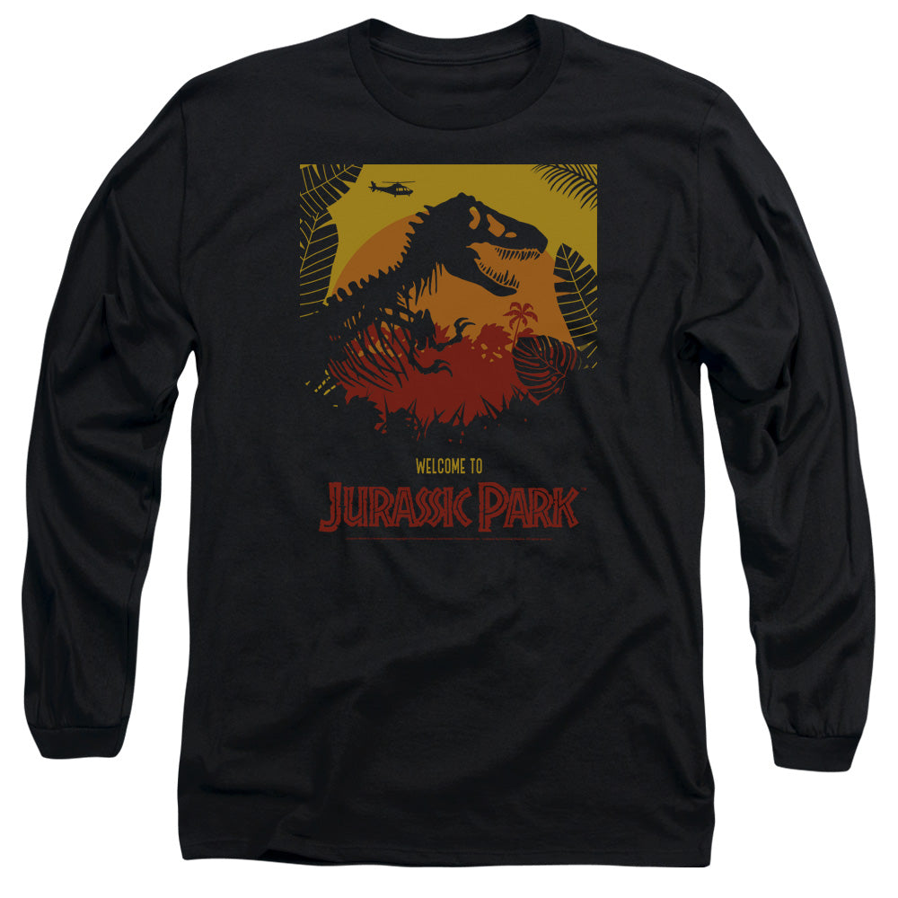 JURASSIC PARK : WELCOME TO JURASSIC PARK L\S ADULT T SHIRT 18\1 Black 2X