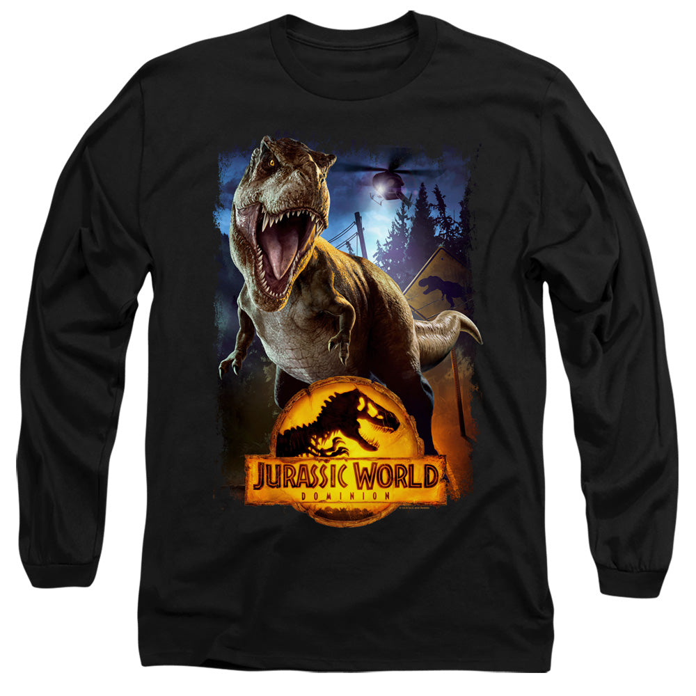 JURASSIC WORLD : NO MORE FENCES L\S ADULT T SHIRT 18\1 Black 2X