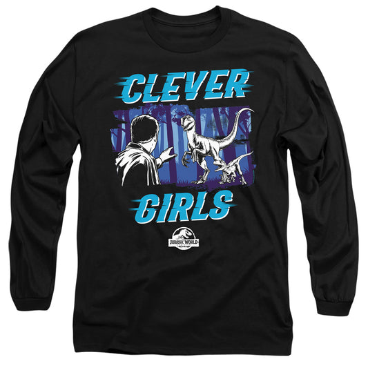 JURASSIC WORLD : DOMINIONS CLEVER GIRL L\S ADULT T SHIRT 18\1 Black LG