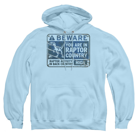 JURASSIC WORLD : RAPTOR SIGN ADULT PULL OVER HOODIE Light Blue 2X