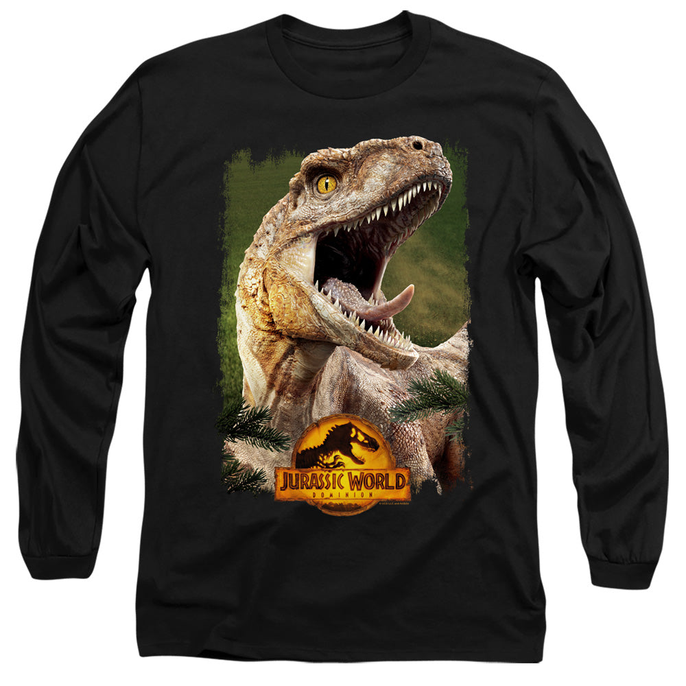 JURASSIC WORLD : RAPTOR BEAUTY SHOT L\S ADULT T SHIRT 18\1 Black 2X