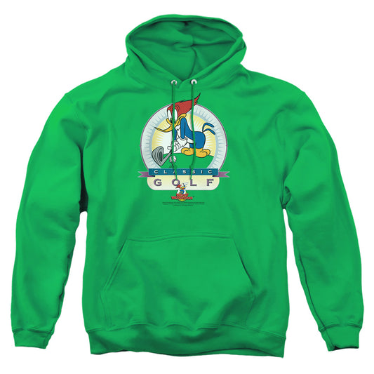 WOODY WOODPECKER : CLASSIC GOLF ADULT PULL OVER HOODIE KELLY GREEN 2X