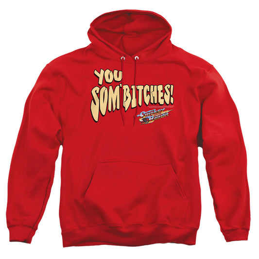 SMOKEY AND THE BANDIT : SUMBITCH ADULT PULL OVER HOODIE Red SM