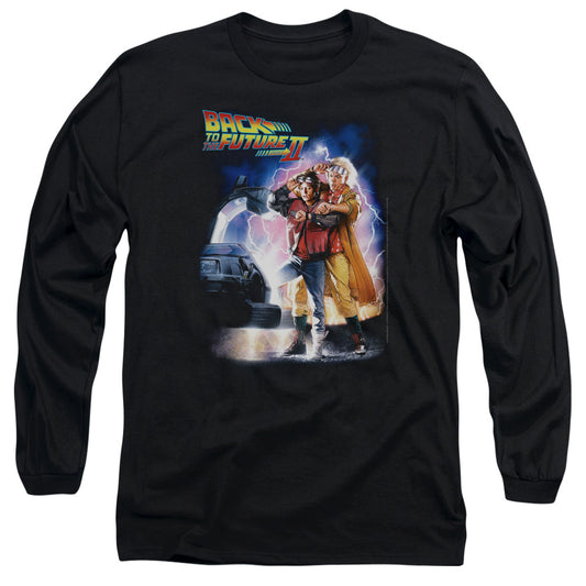 BACK TO THE FUTURE II : POSTER L\S ADULT T SHIRT 18\1 BLACK LG