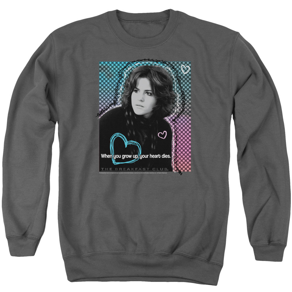 BREAKFAST CLUB : HEART DIES ADULT CREW NECK SWEATSHIRT CHARCOAL 2X