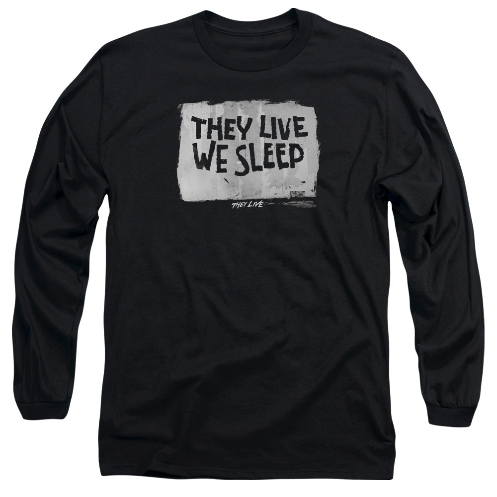 THEY LIVE : WE SLEEP L\S ADULT T SHIRT 18\1 BLACK SM