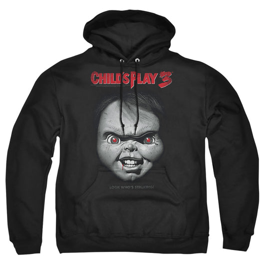 CHILD'S PLAY 3 : FACE POSTER ADULT PULL OVER HOODIE Black 2X